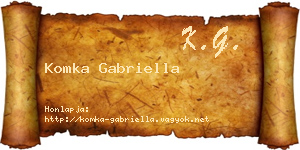 Komka Gabriella névjegykártya
